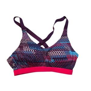 VSX Victorias Secret 34B Sports Bra Lightweight No Wire Blue Pink Purple #1340